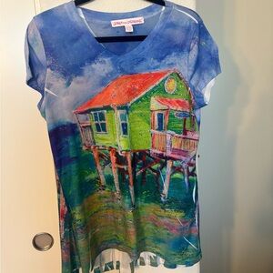 Colorful Artistic Print Women's Top